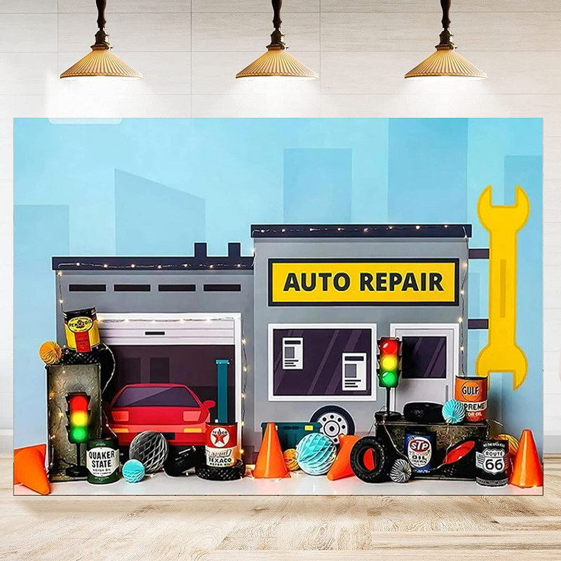 Auto Repair Shop Background - Tło fotograficzne do warsztatu samochodowego, dla
